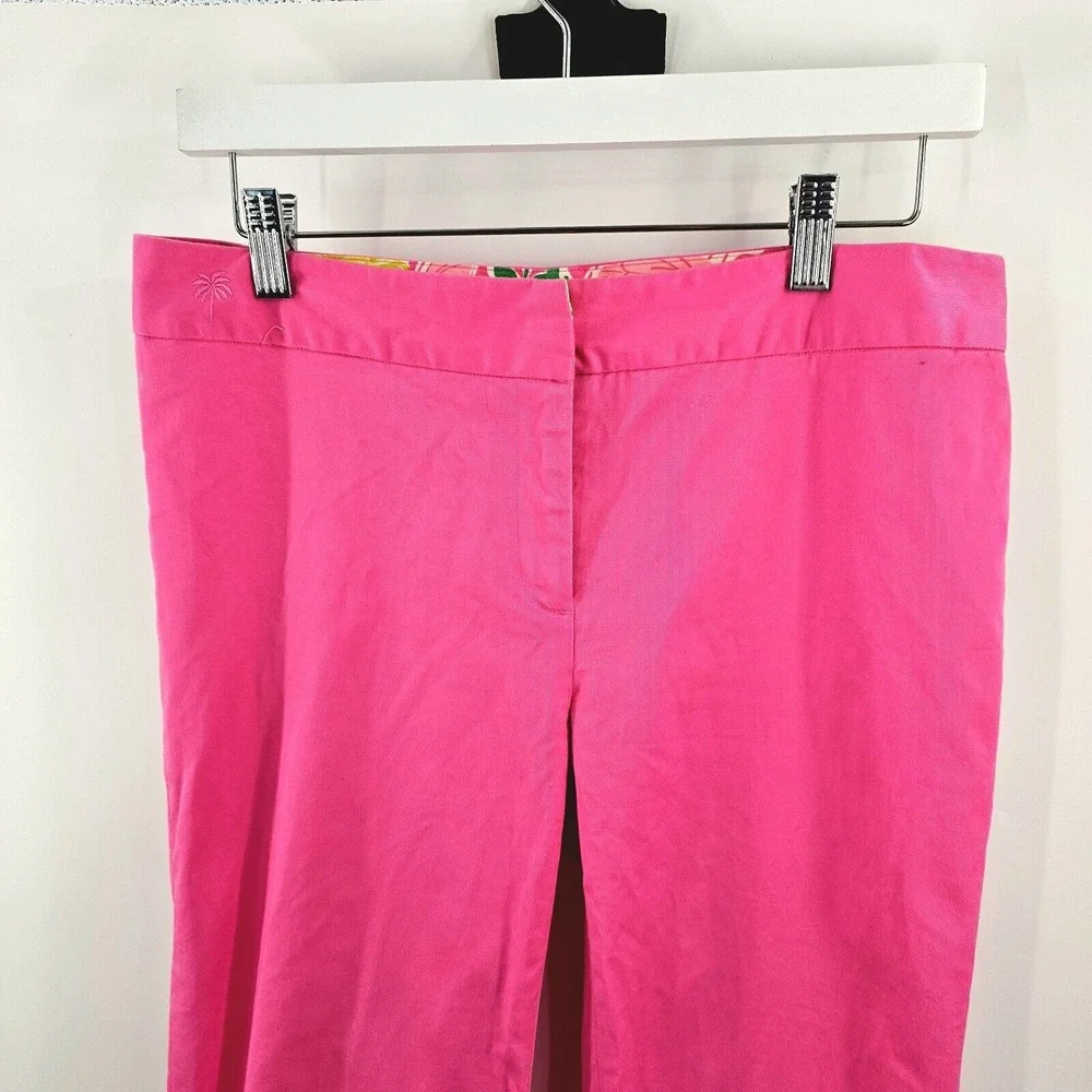 Lilly Pulitzer Hot Pink Dress Pants Size 6‎ Women's Straight Leg Stretch Bright
